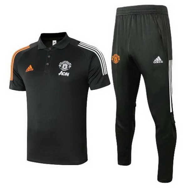 Polo Komplett Set Manchester United 2020-21 Schwarz